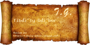 Tibély Gábor névjegykártya